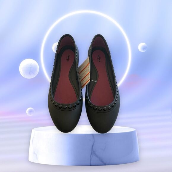 Crocs lina suede flat black + FREE SHIPPING | Zappos CROCS Flats Ballet Lina Luxe Slip On Shoes  Black Size 11